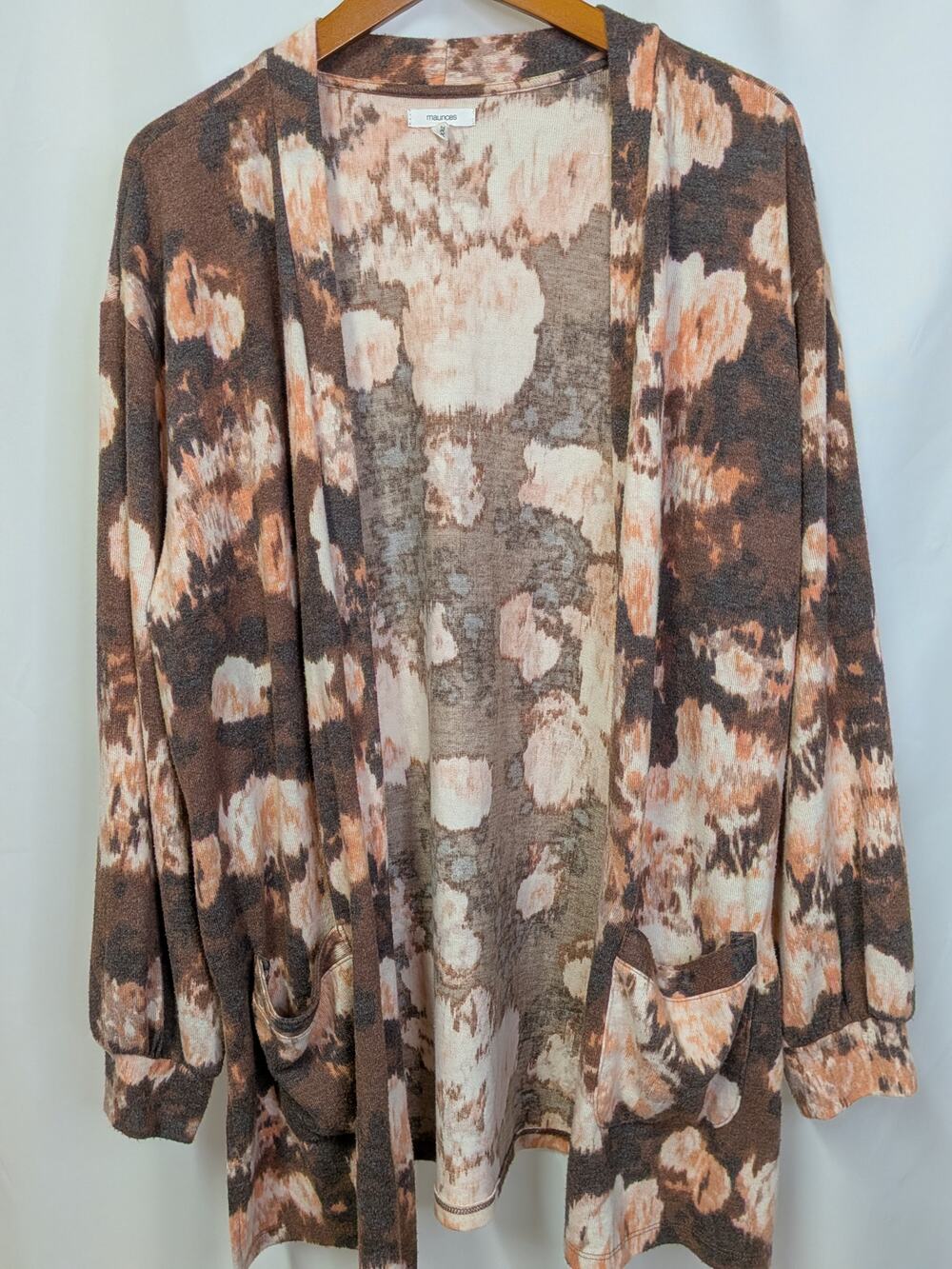 Fall Floral Cottage Open Front Cardigan Maurices XXL